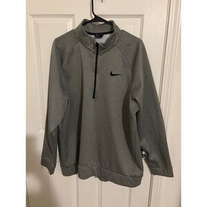 Nike Gray Dri-Fit 1/4 Zip Long Sleeve Fleece Lined Pullover Men’s - 2xl